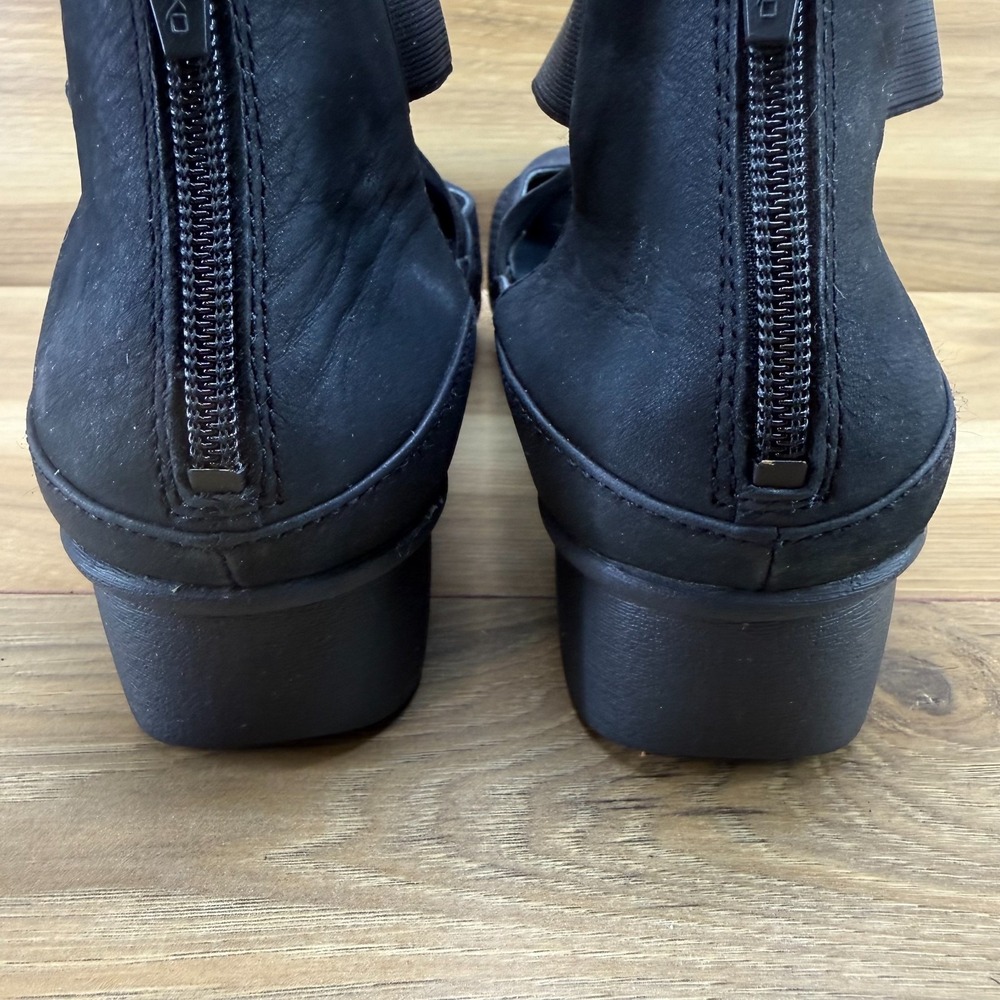 Dansko Laura Perf Wedge Comfort Pumps Womens 9 EU 39 Black Nubuck Back Zip - Picture 7 of 11